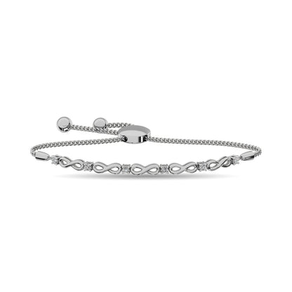 Diamond Infinity Bracelet 1/50 Ct.tw in Sterling Silver