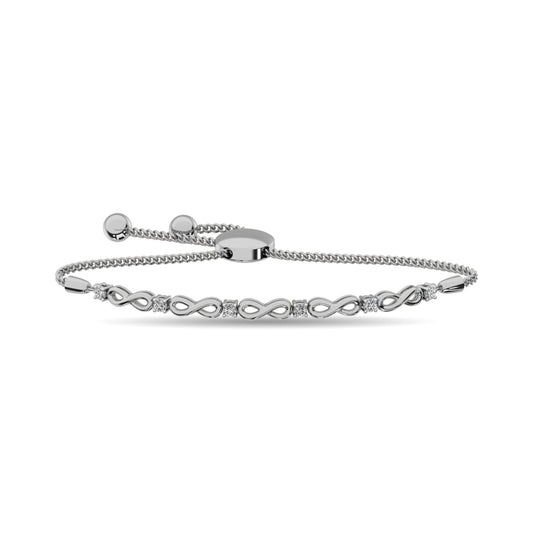 Diamond Infinity Bracelet 1/50 Ct.tw in Sterling Silver