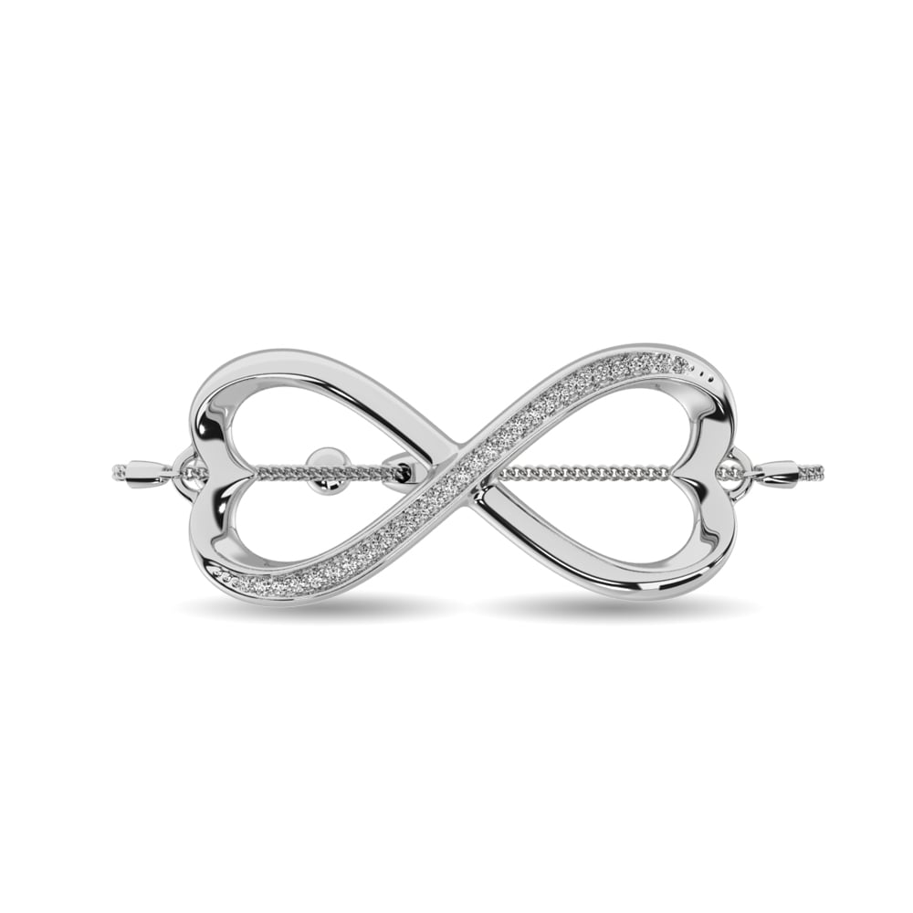 Diamond Infinity Bracelet 1/6 Ct.tw in Sterling Silver