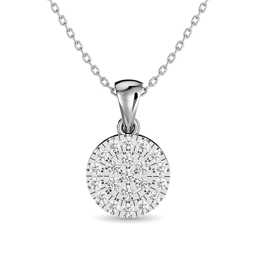 Diamond Round Shape Pendant 1/5 Ct.tw in 10K White Gold