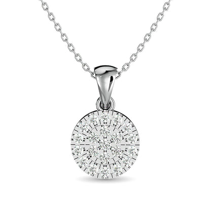 Diamond Round Shape Pendant 1/5 Ct.tw in 10K White Gold