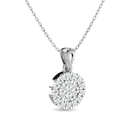 Diamond Round Shape Pendant 1/5 Ct.tw in 10K White Gold