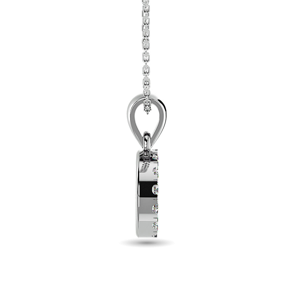 Diamond Round Shape Pendant 1/5 Ct.tw in 10K White Gold