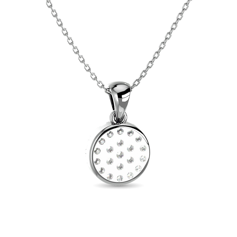 Diamond Round Shape Pendant 1/5 Ct.tw in 10K White Gold