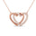 Diamond Duel Heart Fashion Necklace 1/8 Ct.tw in 10K Rose Gold