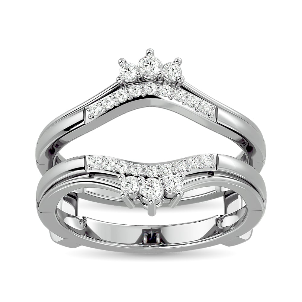 Diamond Guard Ring 1/4 Ct.tw in 10K White Gold
