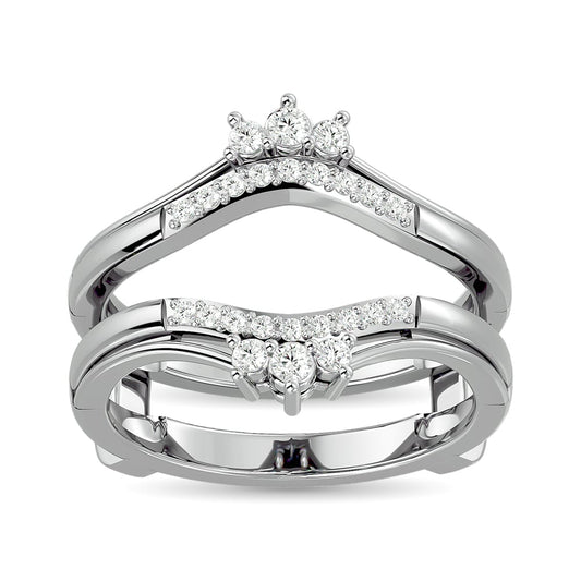 Diamond Guard Ring 1/4 Ct.tw in 10K White Gold