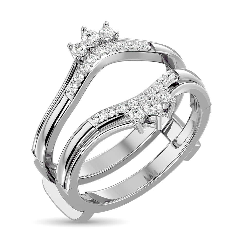 Diamond Guard Ring 1/4 Ct.tw in 10K White Gold
