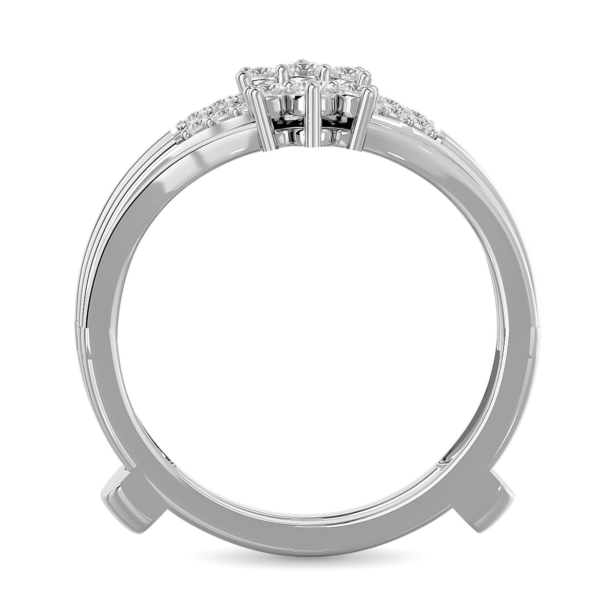 Diamond Guard Ring 1/4 Ct.tw in 10K White Gold
