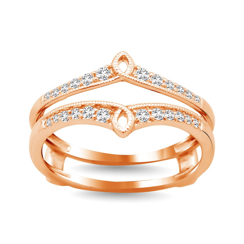 Diamond Guard Ring 1/4 Ct.tw in 10K Rose Gold