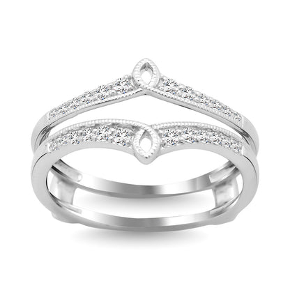 Diamond Guard Ring 1/5 Ct.tw in 10K White Gold