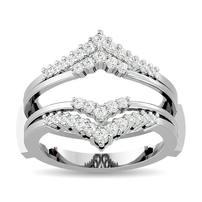 Diamond 1/3 Ct.tw Round Cut Guard Ring in 10K White Gold