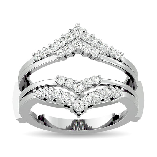 Diamond 1/3 Ct.tw Round Cut Guard Ring in 10K White Gold