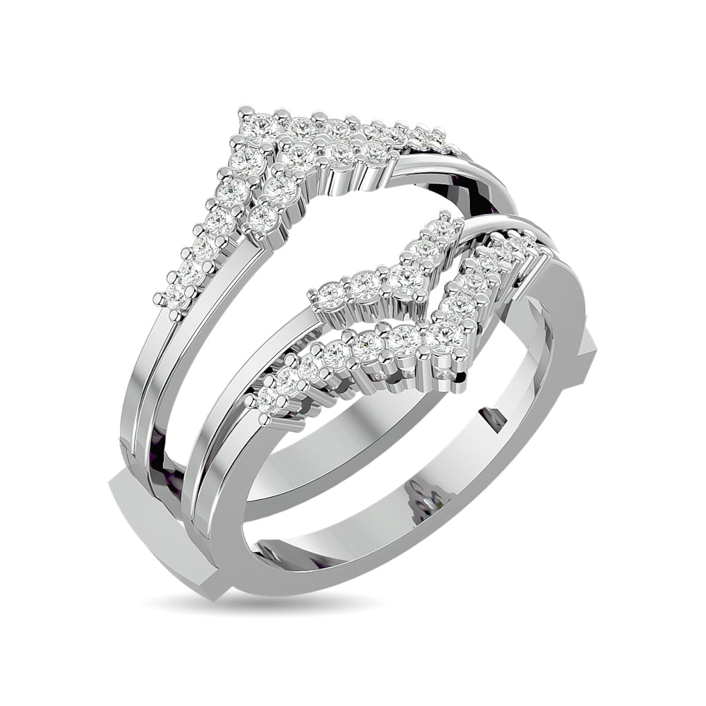 Diamond 1/3 Ct.tw Round Cut Guard Ring in 10K White Gold