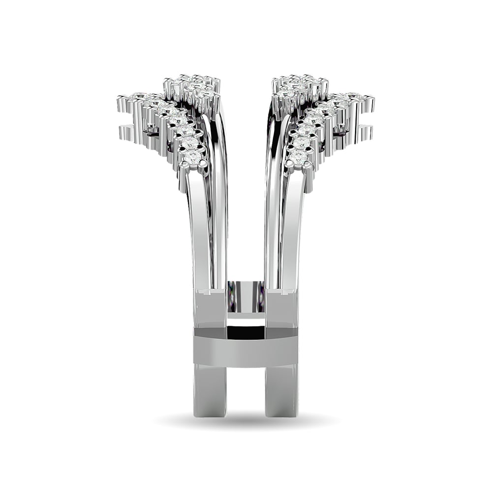Diamond 1/3 Ct.tw Round Cut Guard Ring in 10K White Gold