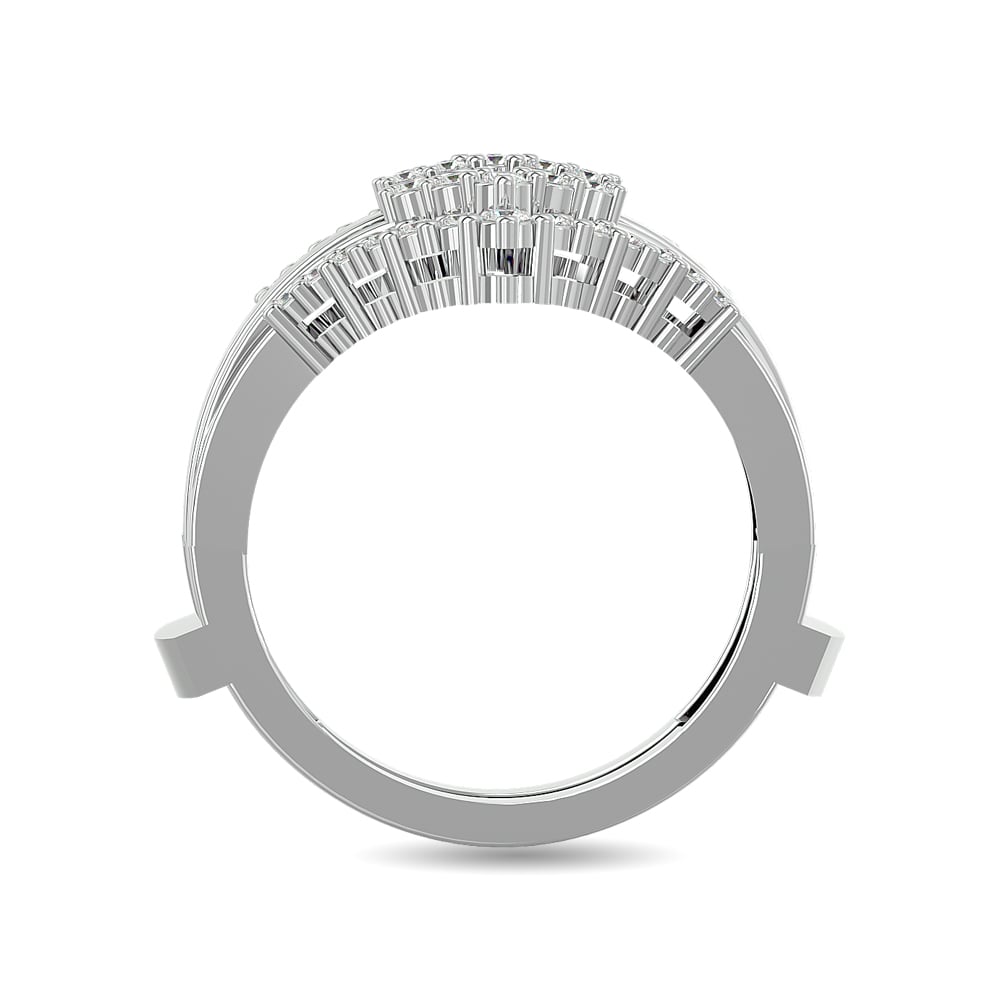 Diamond 1/3 Ct.tw Round Cut Guard Ring in 10K White Gold
