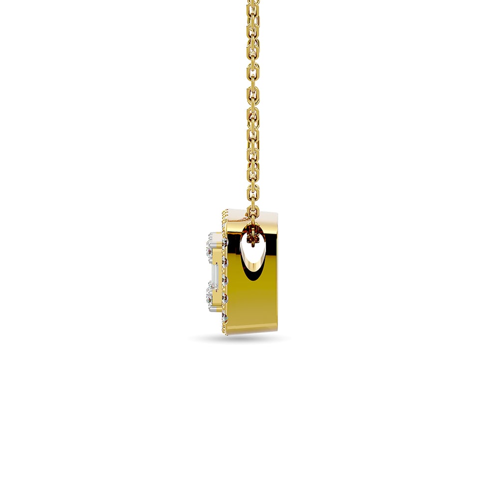 Diamond 1/4 Ct.Tw. Round and Baguette Fashion Pendant in 14K Yellow Gold