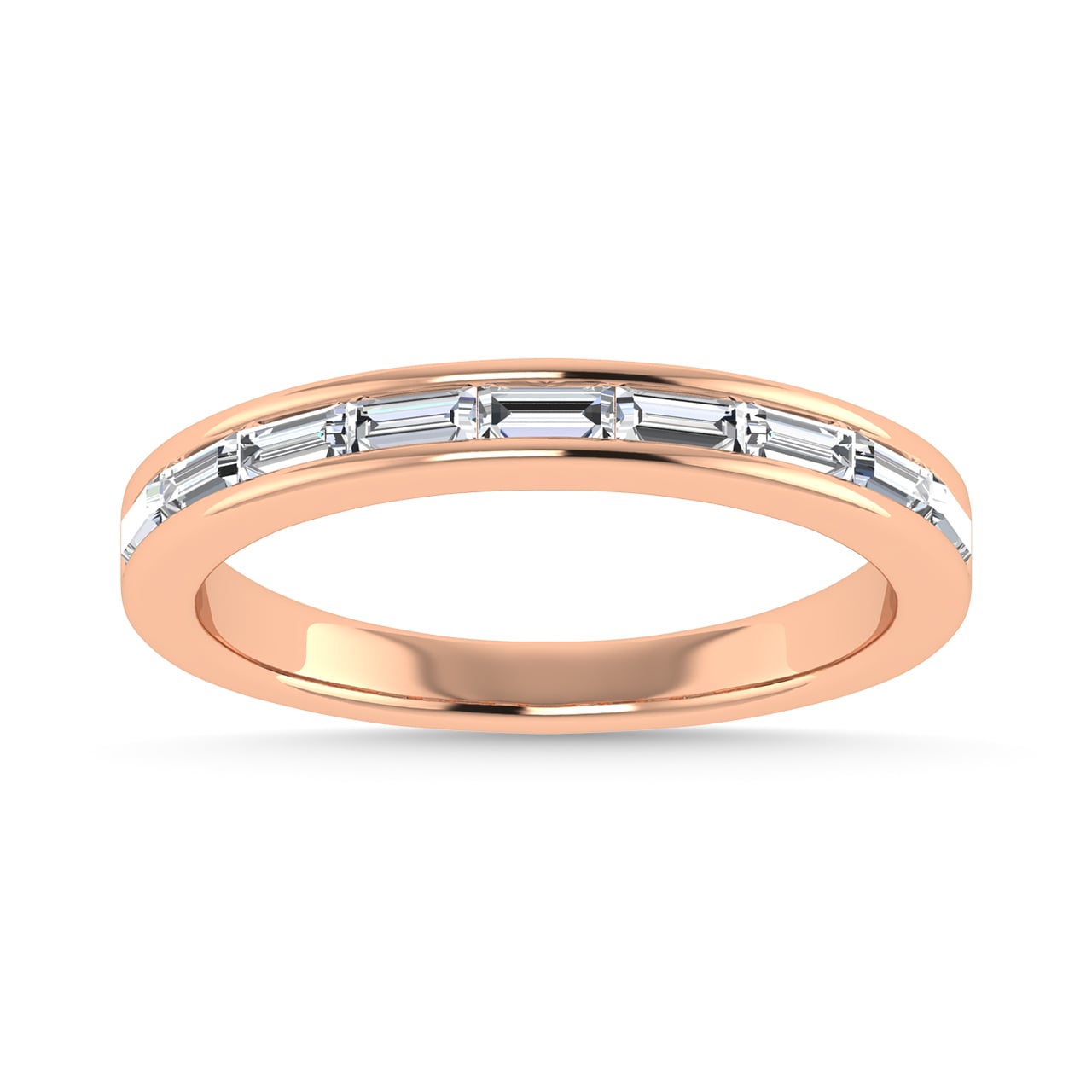 Diamond 3/8 Ct.Tw. Baguette Cut Anniversary Band in 14K Rose Gold