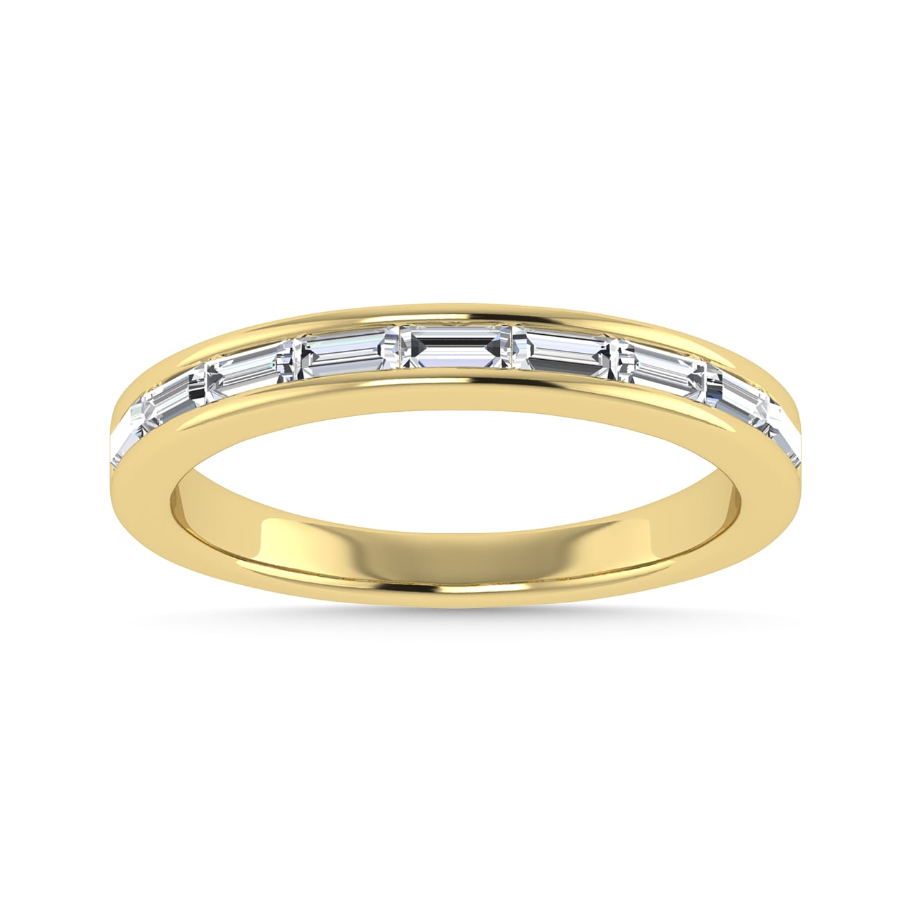 Diamond 3/8 Ct.Tw. Baguette Cut Anniversary Band in 14K Yellow Gold