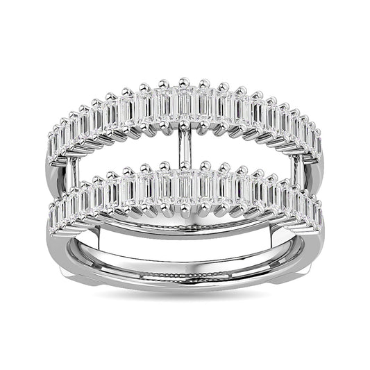 Diamond Guard Ring 5/8 Ct.tw in 14K White Gold