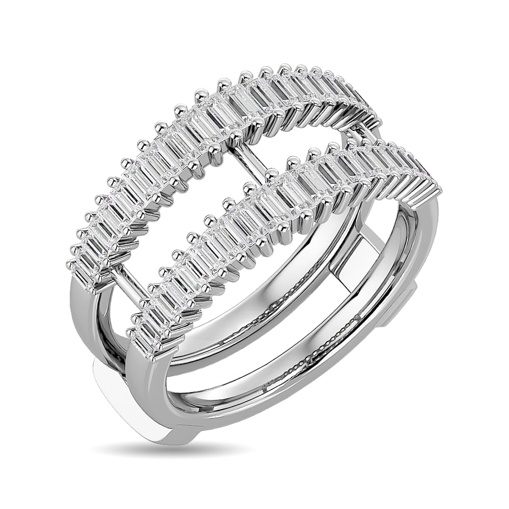 Diamond Guard Ring 5/8 Ct.tw in 14K White Gold