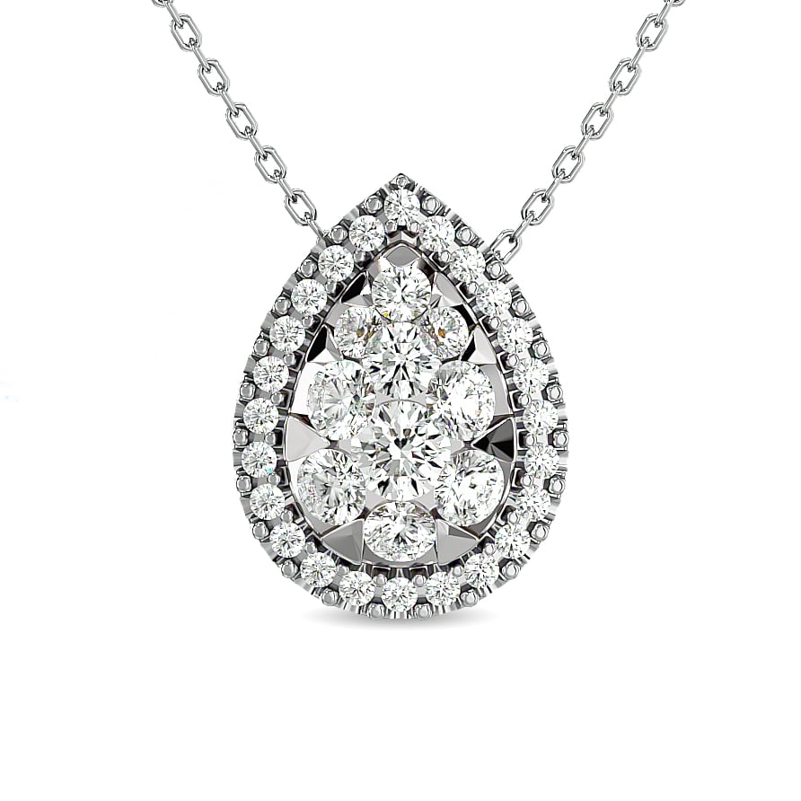 Diamond 1/2 Ct.tw Pear Shape Fashion Pendant in 14K White Gold