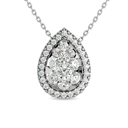 Diamond 1/2 Ct.tw Pear Shape Fashion Pendant in 14K White Gold