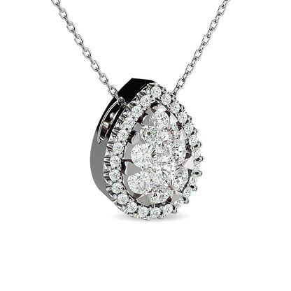 Diamond 1/2 Ct.tw Pear Shape Fashion Pendant in 14K White Gold