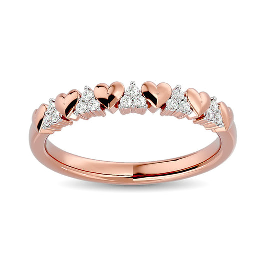 Diamond 1/10 Ct.tw Heart Stackable Ring in 10K Rose Gold