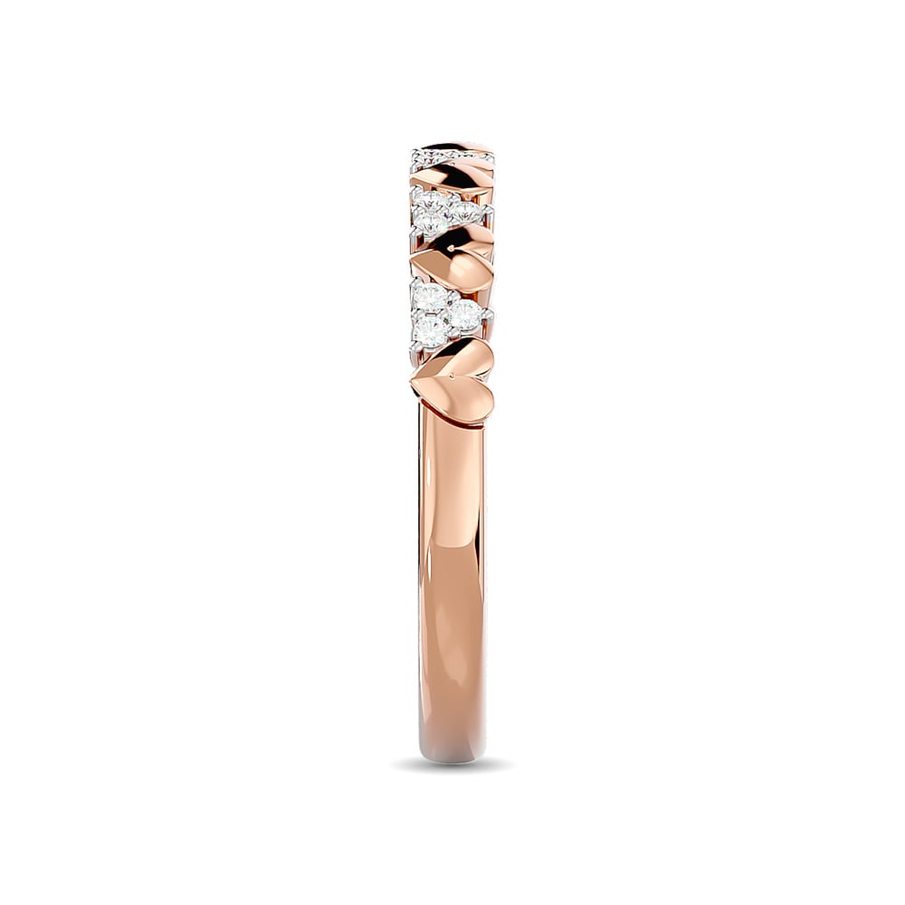 Diamond 1/10 Ct.tw Heart Stackable Ring in 10K Rose Gold