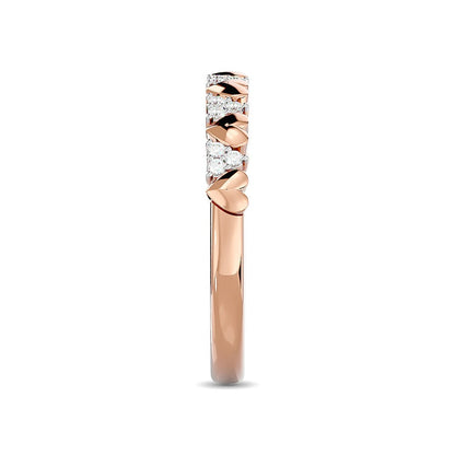 Diamond 1/10 Ct.tw Heart Stackable Ring in 10K Rose Gold