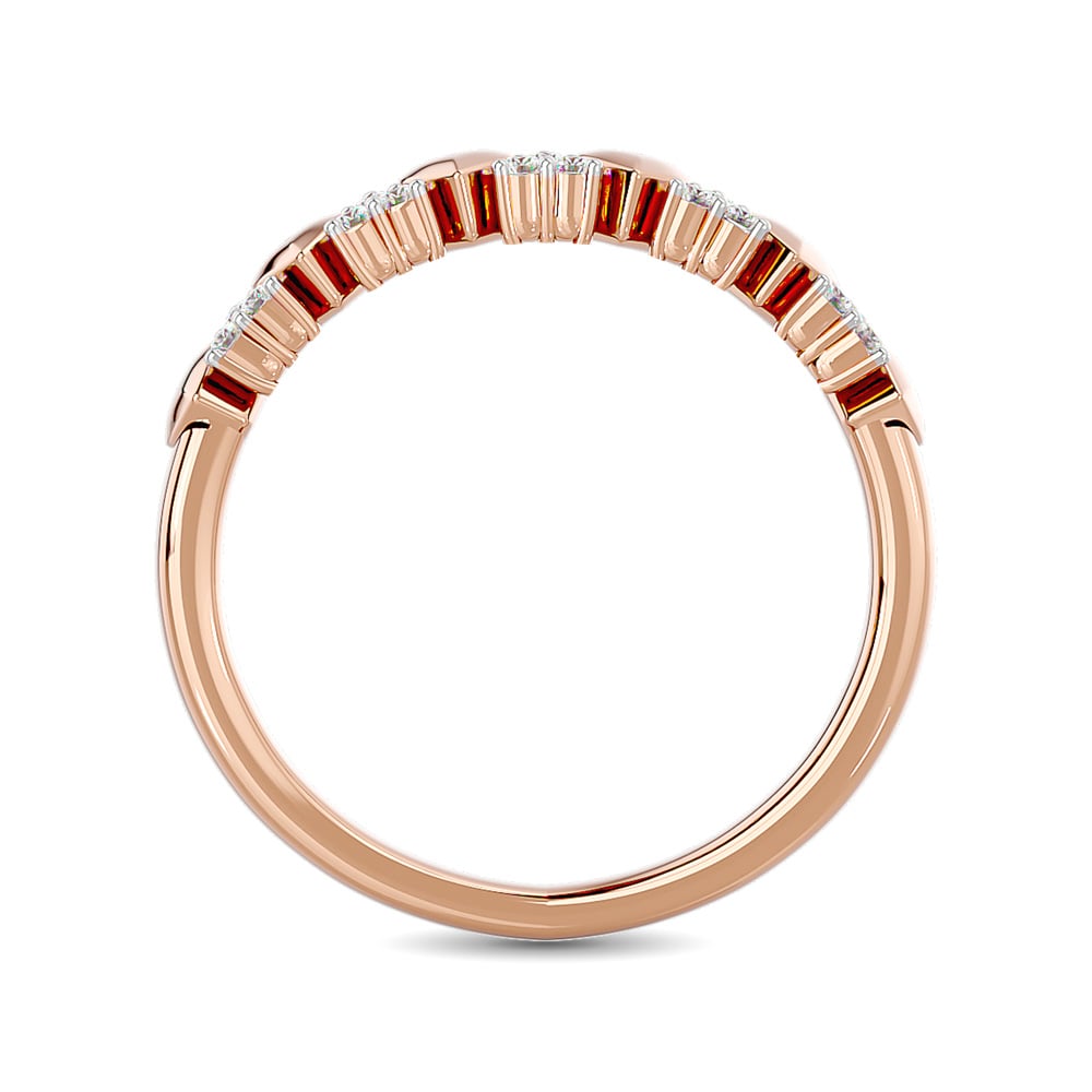 Diamond 1/10 Ct.tw Heart Stackable Ring in 10K Rose Gold