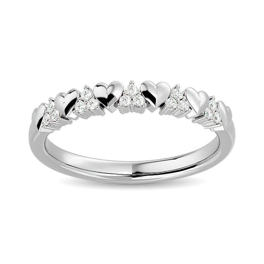Diamond 1/10 Ct.tw Heart Stackable Ring in 10K White Gold