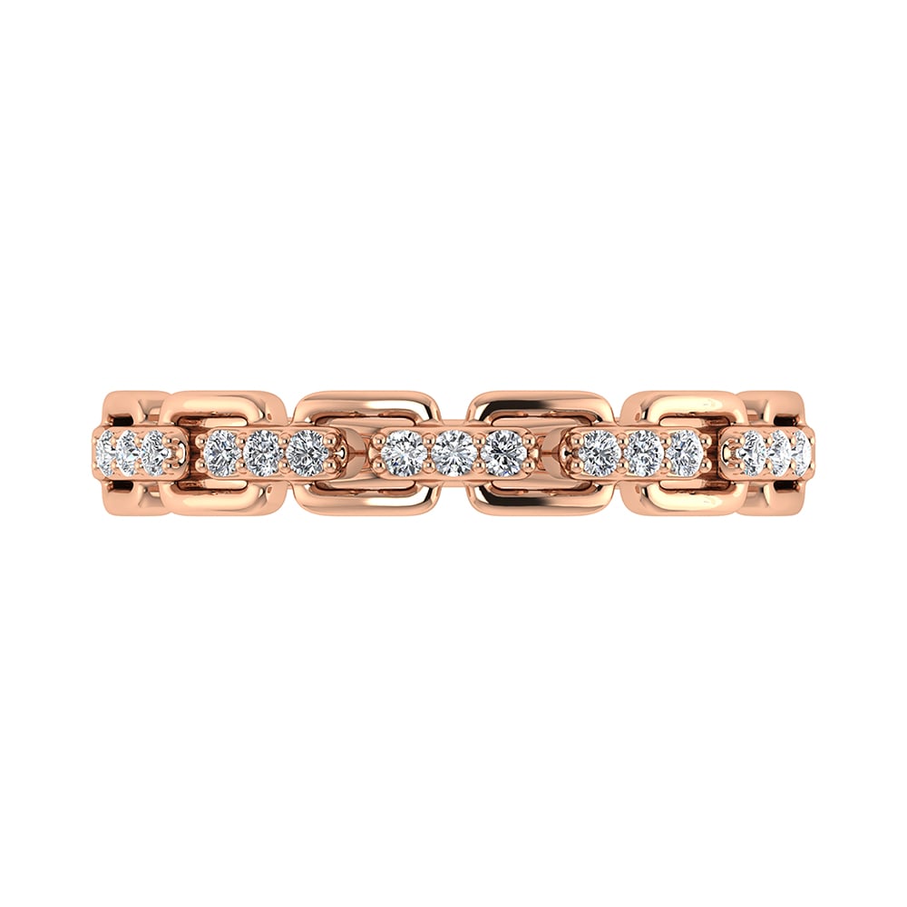 10K Rose Gold 1/10 Ct.Tw. Diamond Ladies Band