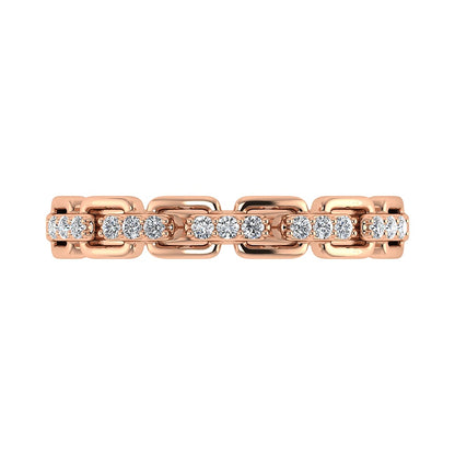 10K Rose Gold 1/10 Ct.Tw. Diamond Ladies Band