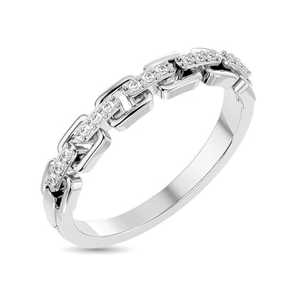 Diamond 1/10 Ct.tw Ladies band in 10K White Gold