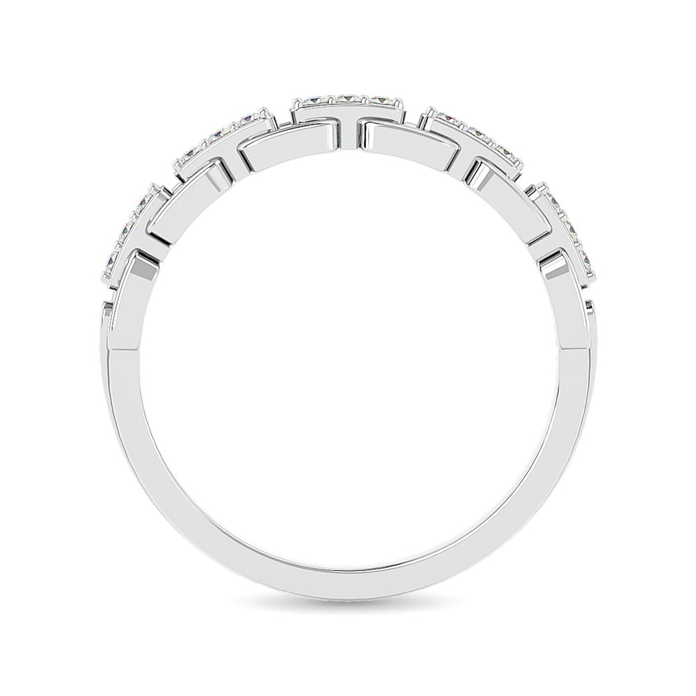 Diamond 1/10 Ct.tw Ladies band in 10K White Gold