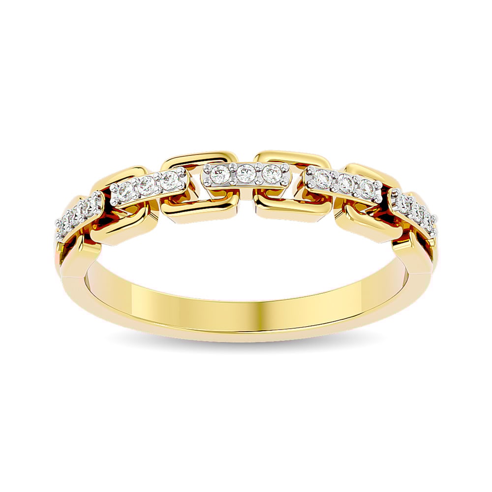 Diamond 1/10 Ct.tw Ladies band in 10K Yellow Gold