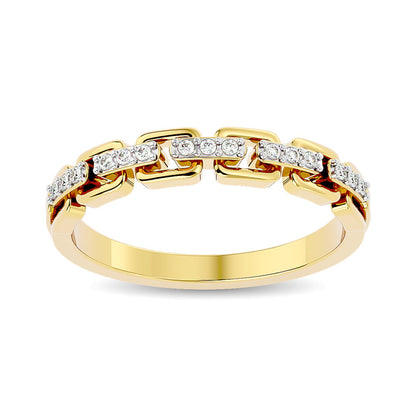 Diamond 1/10 Ct.tw Ladies band in 10K Yellow Gold
