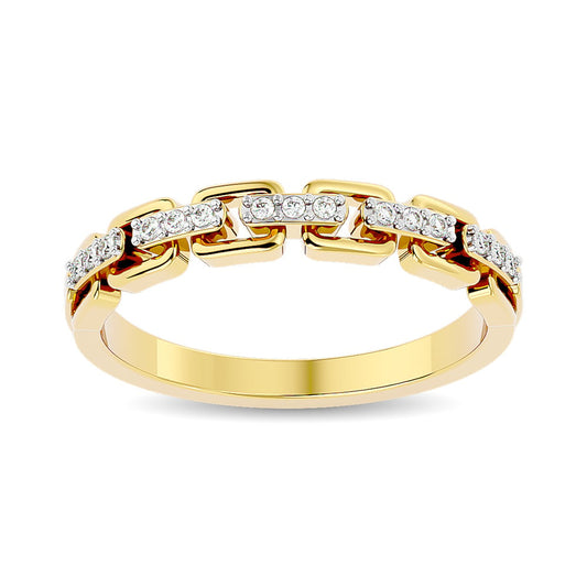 Diamond 1/10 Ct.tw Ladies band in 10K Yellow Gold