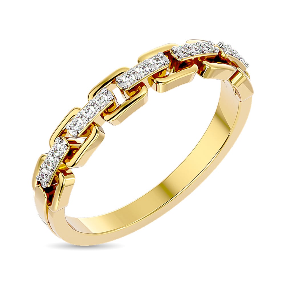 Diamond 1/10 Ct.tw Ladies band in 10K Yellow Gold