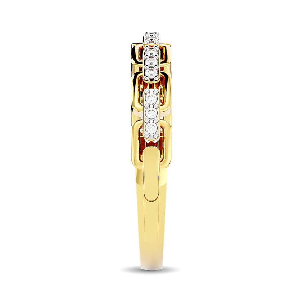 Diamond 1/10 Ct.tw Ladies band in 10K Yellow Gold