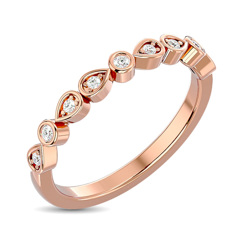 Diamond Stackable Band 1/10 Ct.tw in 10K Rose Gold