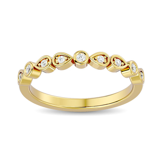 Diamond 1/10 Ct.tw Stackable band in 10K Yellow Gold