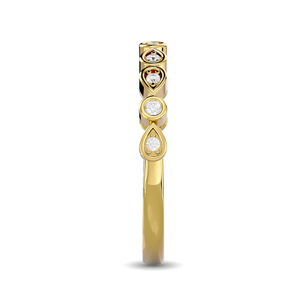 Diamond 1/10 Ct.tw Stackable band in 10K Yellow Gold