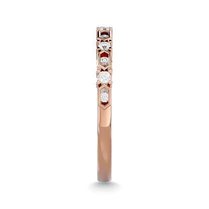 Diamond Stackable Band 1/6 Ct.tw in 10K Rose Gold