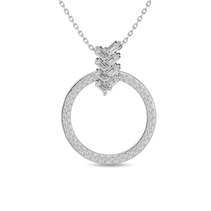 Diamond 1/4 Ct.Tw. Open Circle Fashion Pendant in 10K White Gold