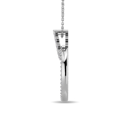 Diamond 1/4 Ct.Tw. Open Circle Fashion Pendant in 10K White Gold