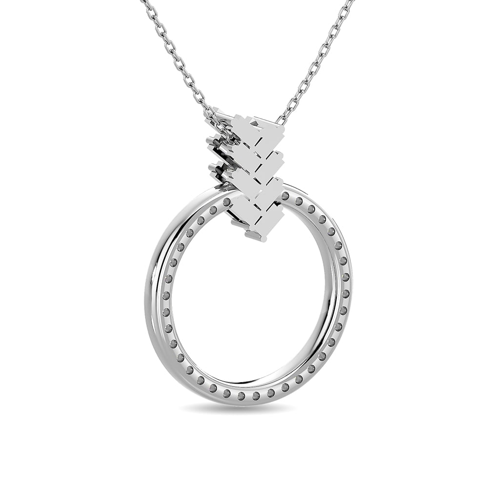 Diamond 1/4 Ct.Tw. Open Circle Fashion Pendant in 10K White Gold
