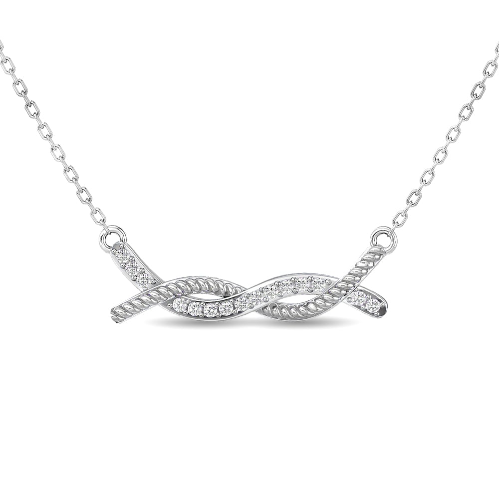 Diamond Round Cut Fashion Necklace 1/6 Ct.tw in 10K White Gold
